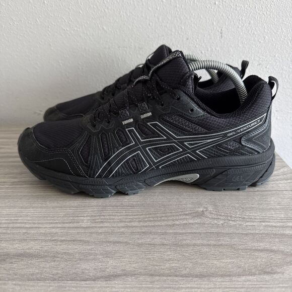ASICS GEL-Venture 7 Trail Running Shoes 1011A560 Cushioned Athletic Black US 9.5 - Picture 1 of 11